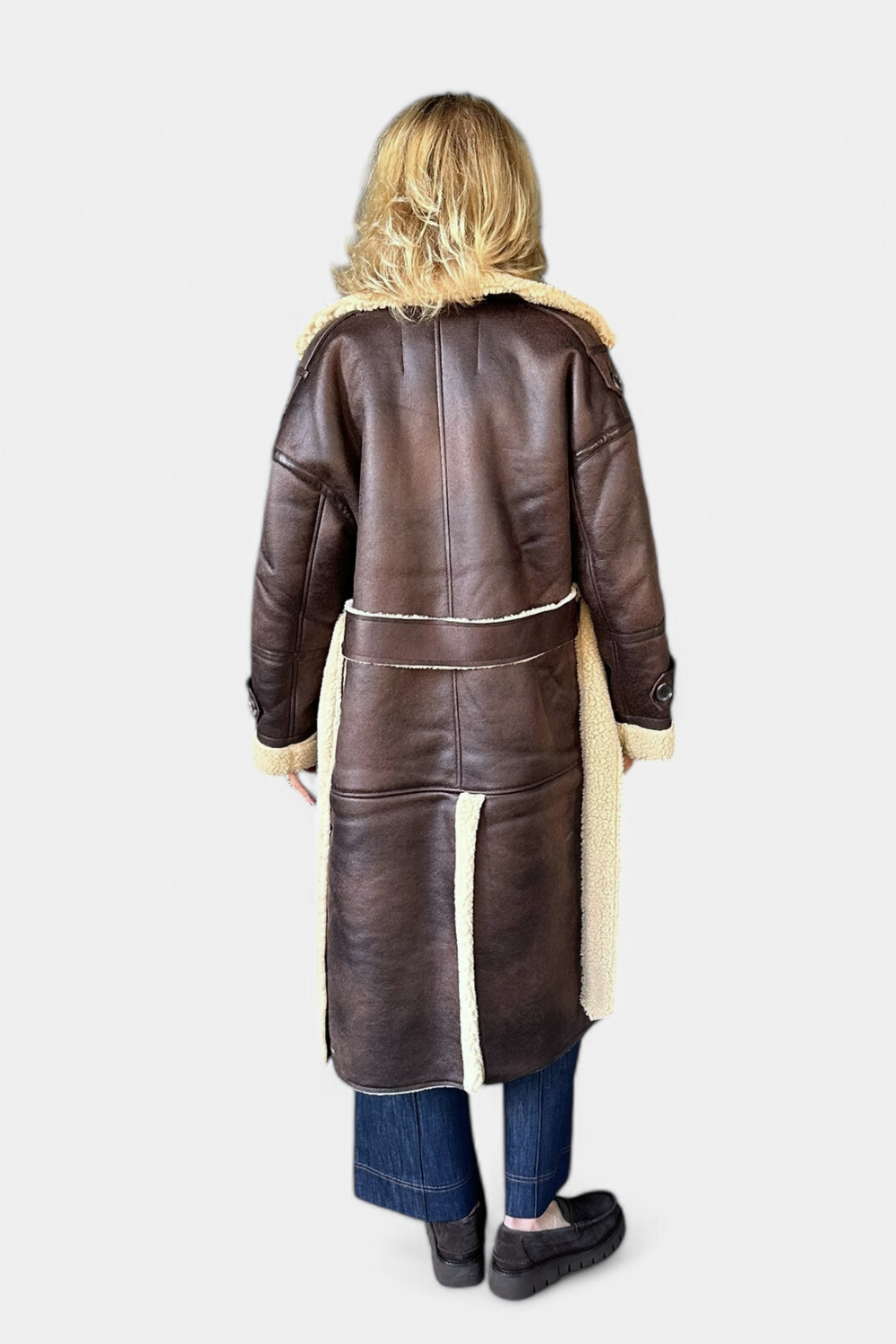 Sheepskin Reversible Long Coat - The Posh Peacock