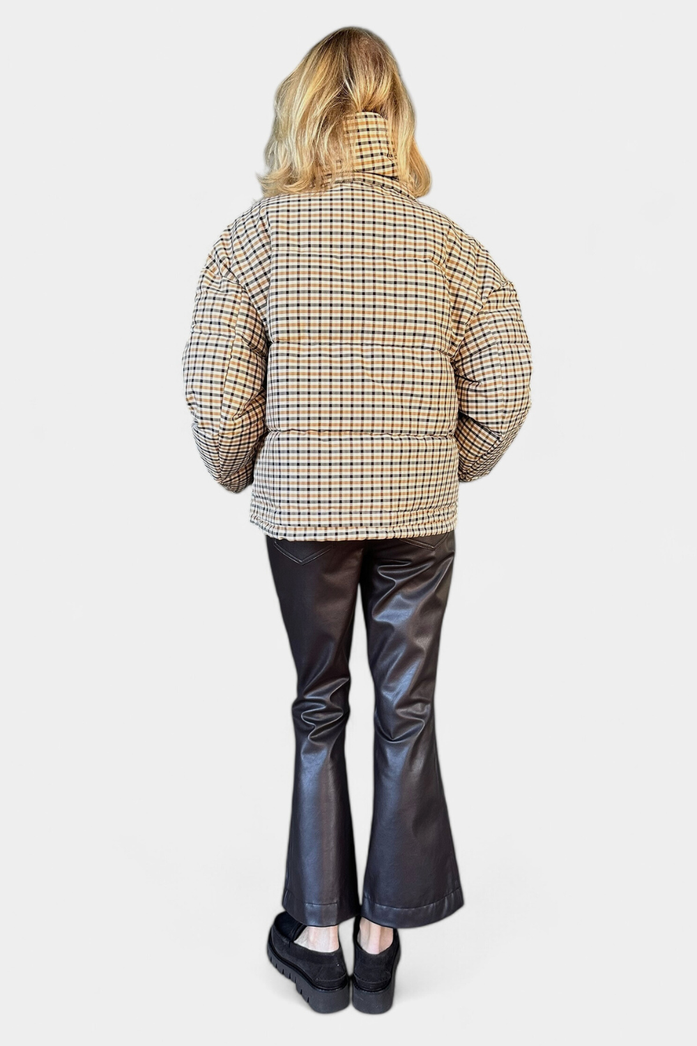 Short Plaid Puffer Jacket - The Posh Peacock