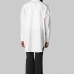 Oversized Poplin Shirt with Floral Appliques - Odeeh