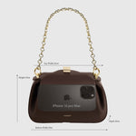 Oyster Clutch Mini Black Pebble Grain Leather - Yuzefi