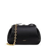 Oyster Clutch Mini Black Pebble Grain Leather - Yuzefi