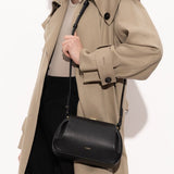 Oyster Clutch Mini Black Pebble Grain Leather - Yuzefi