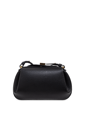 Oyster Clutch Mini Black Pebble Grain Leather - Yuzefi