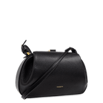 Oyster Clutch Mini Black Pebble Grain Leather - Yuzefi