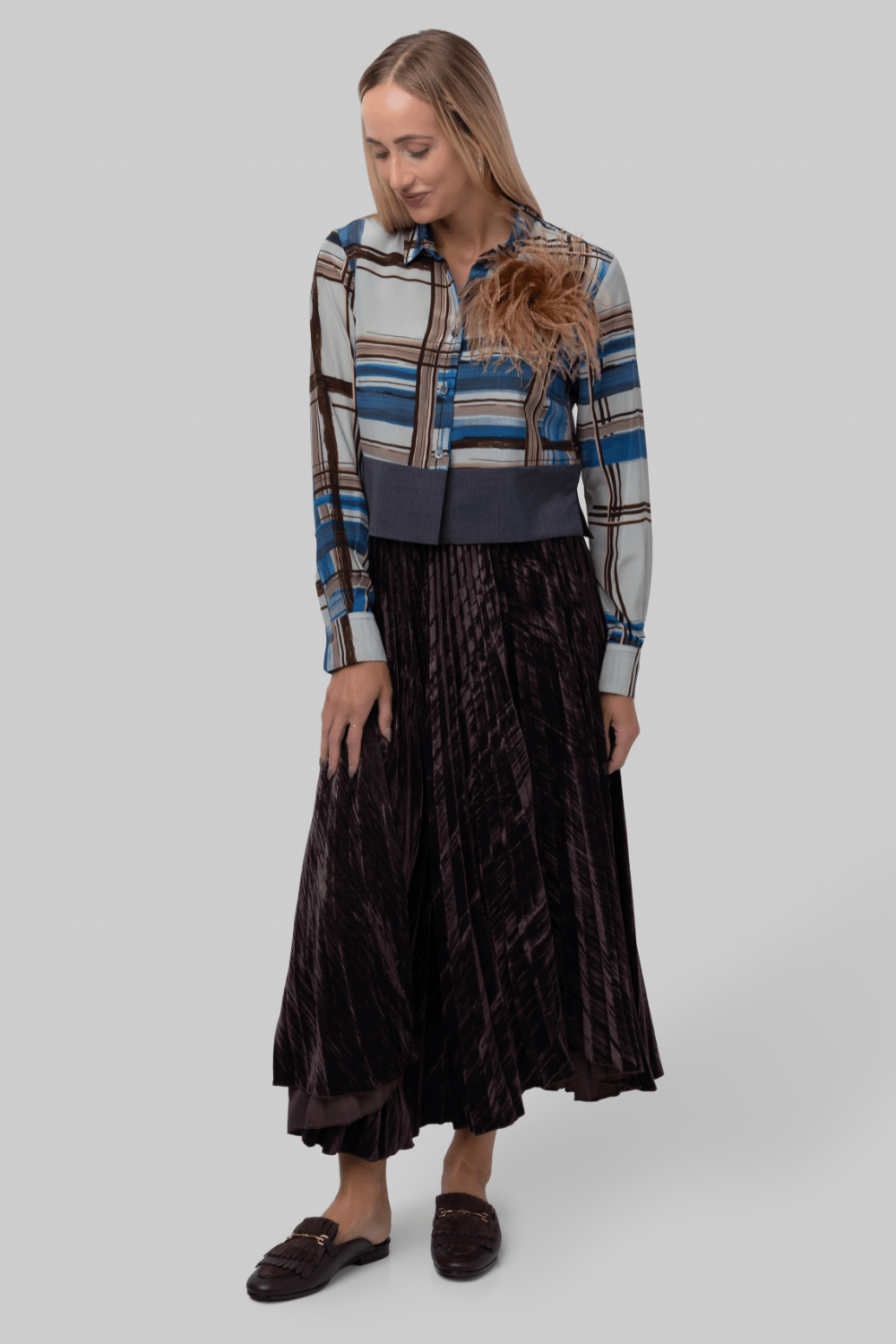Painted Madras Blouse - Odeeh