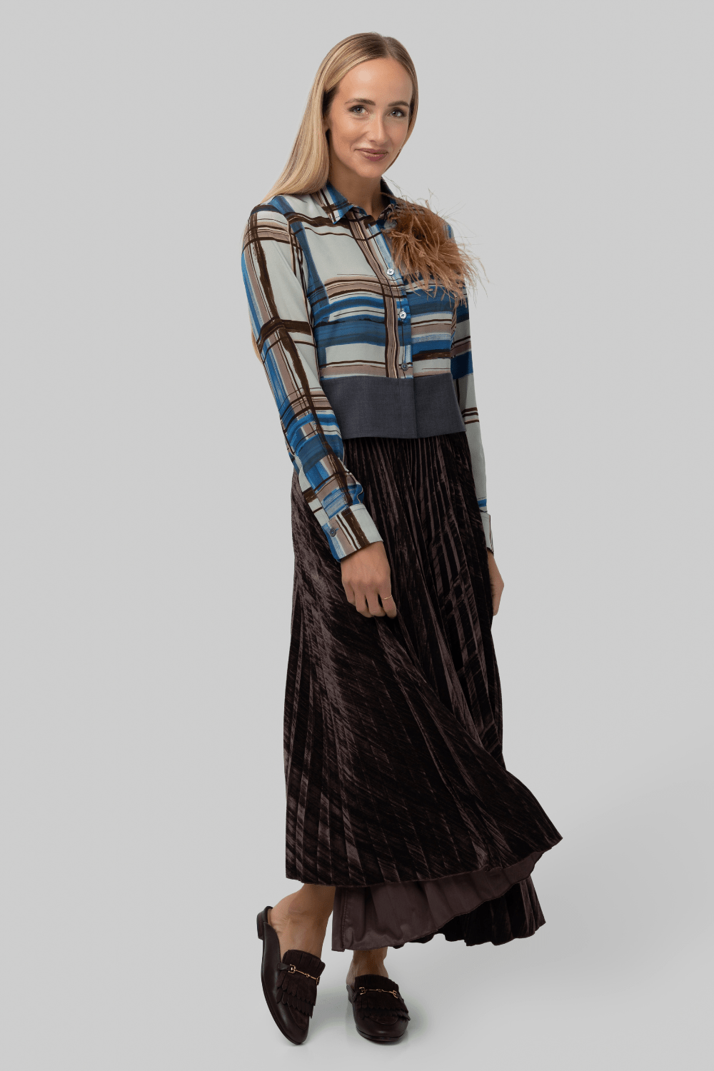 Painted Madras Blouse - Odeeh