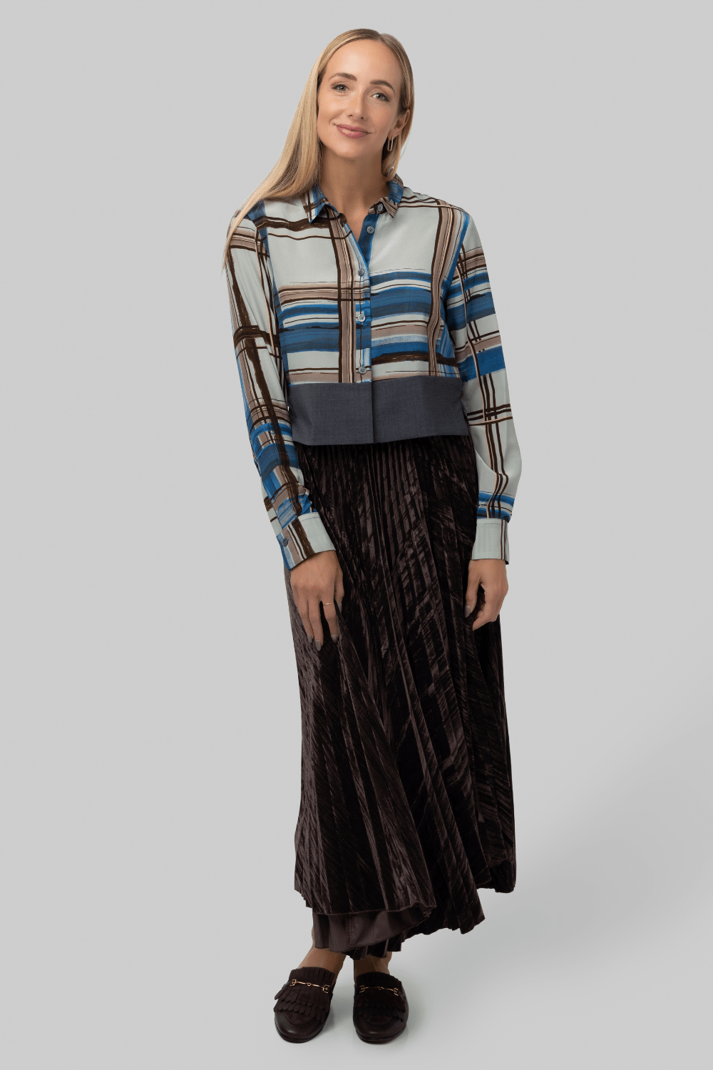 Painted Madras Blouse - Odeeh