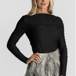 Paloma Black Textured Top - Proenza Schouler White Label