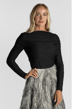 Paloma Black Textured Top - Proenza Schouler White Label