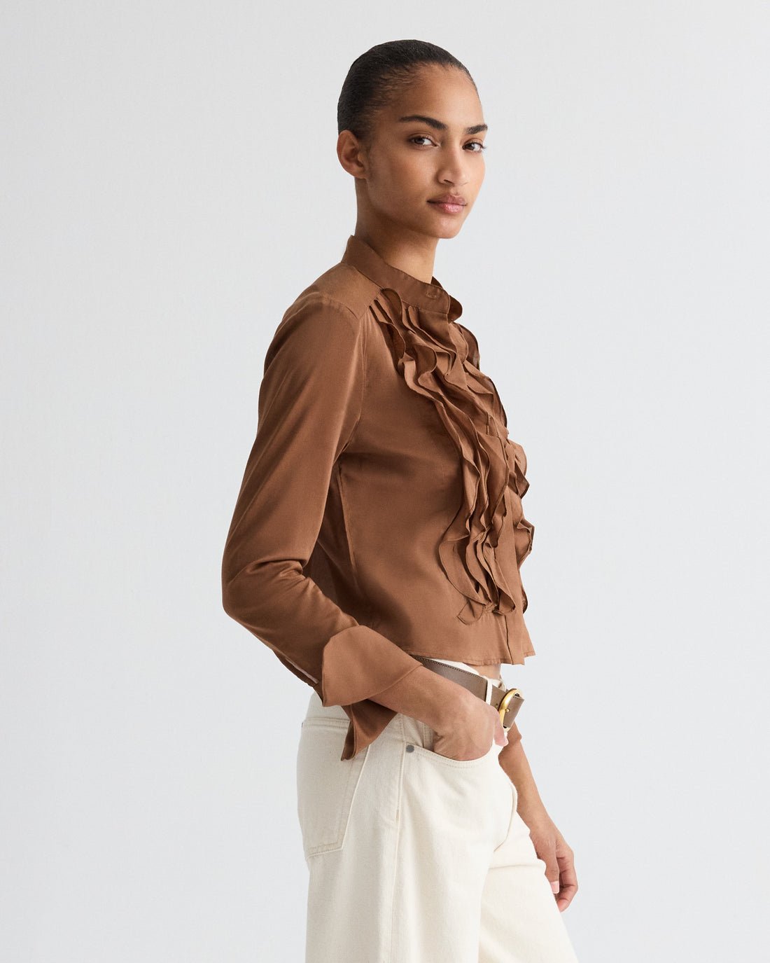 Patti Emperador Ruffle Blouse - TWP