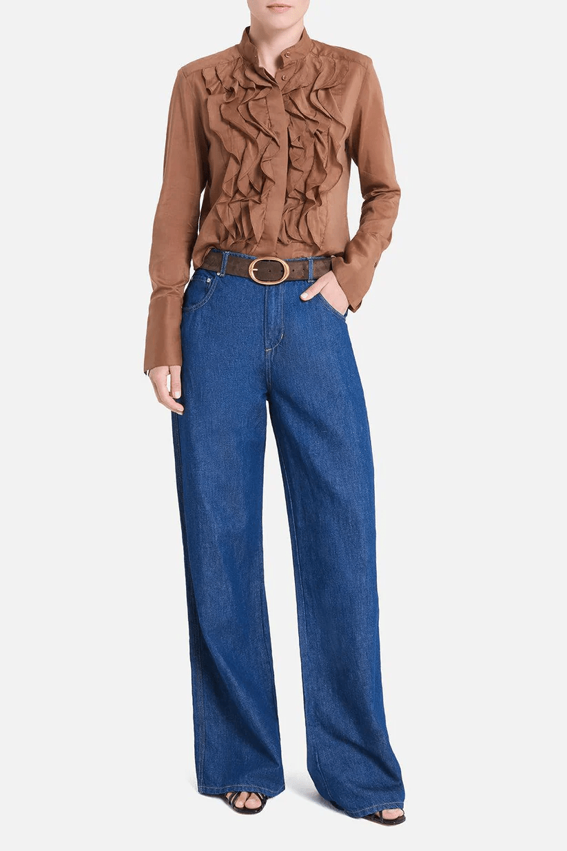 Patti Emperador Ruffle Blouse - TWP