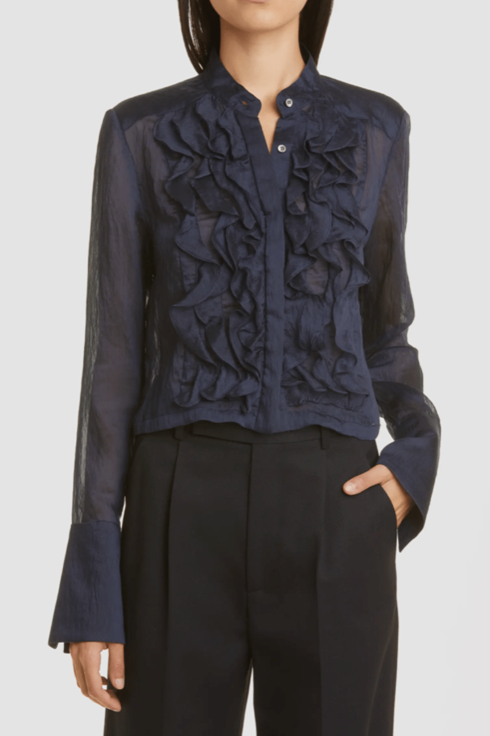 Patti Midnight Ruffle Blouse - TWP
