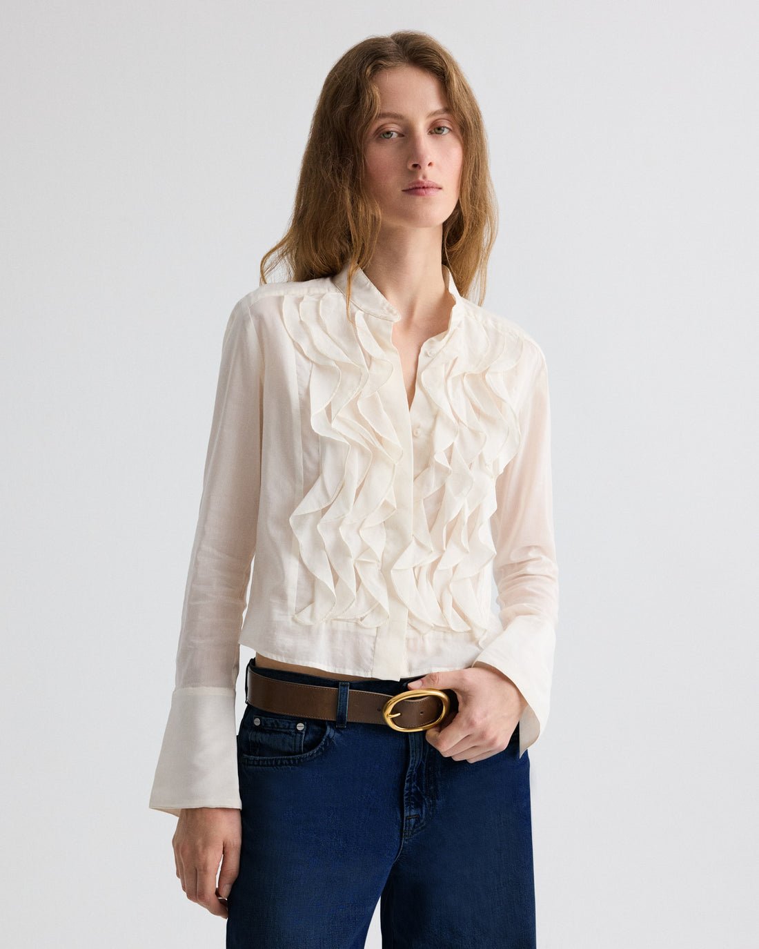 Patti White Ruffle Blouse - TWP