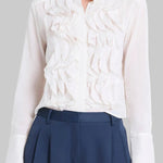 Patti White Ruffle Blouse - TWP