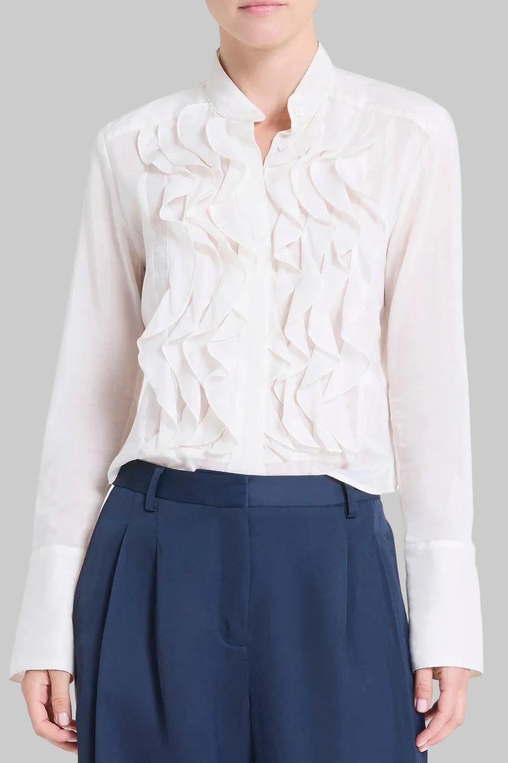Patti White Ruffle Blouse - TWP