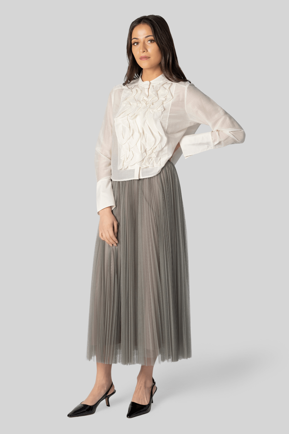 Patti White Ruffle Blouse - TWP