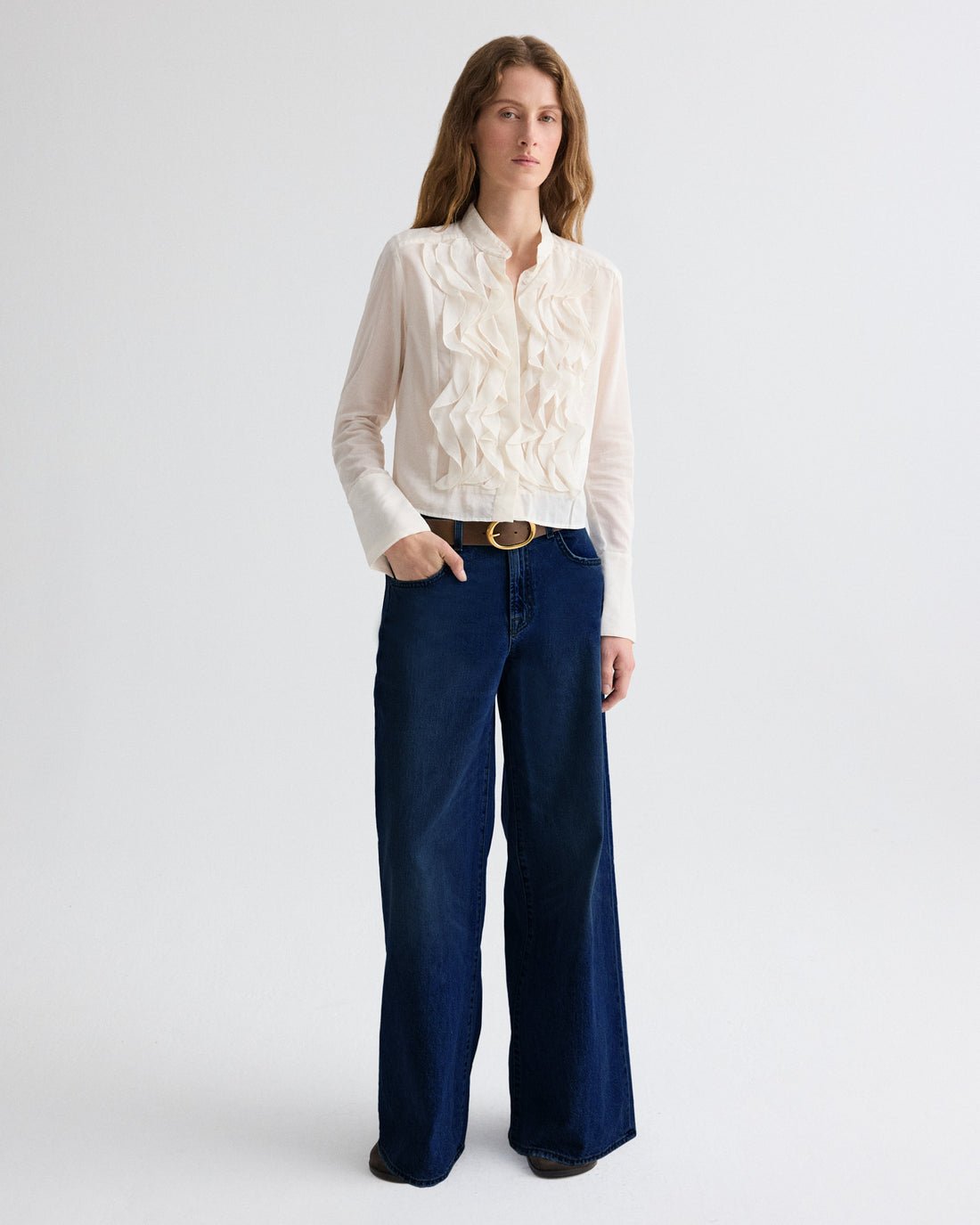 Patti White Ruffle Blouse - TWP