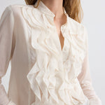 Patti White Ruffle Blouse - TWP