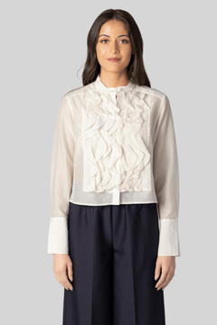 Patti White Ruffle Blouse - TWP
