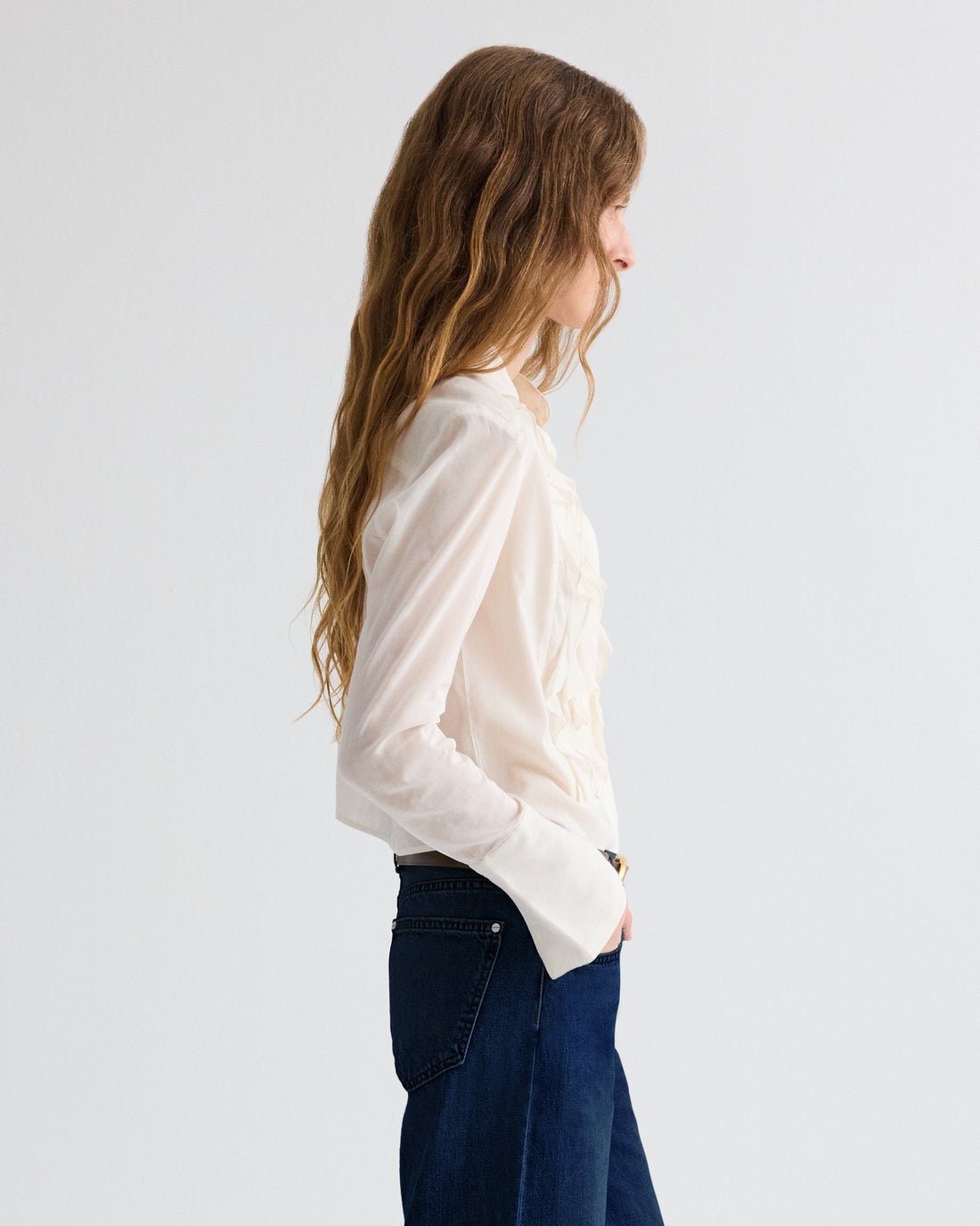 Patti White Ruffle Blouse - TWP