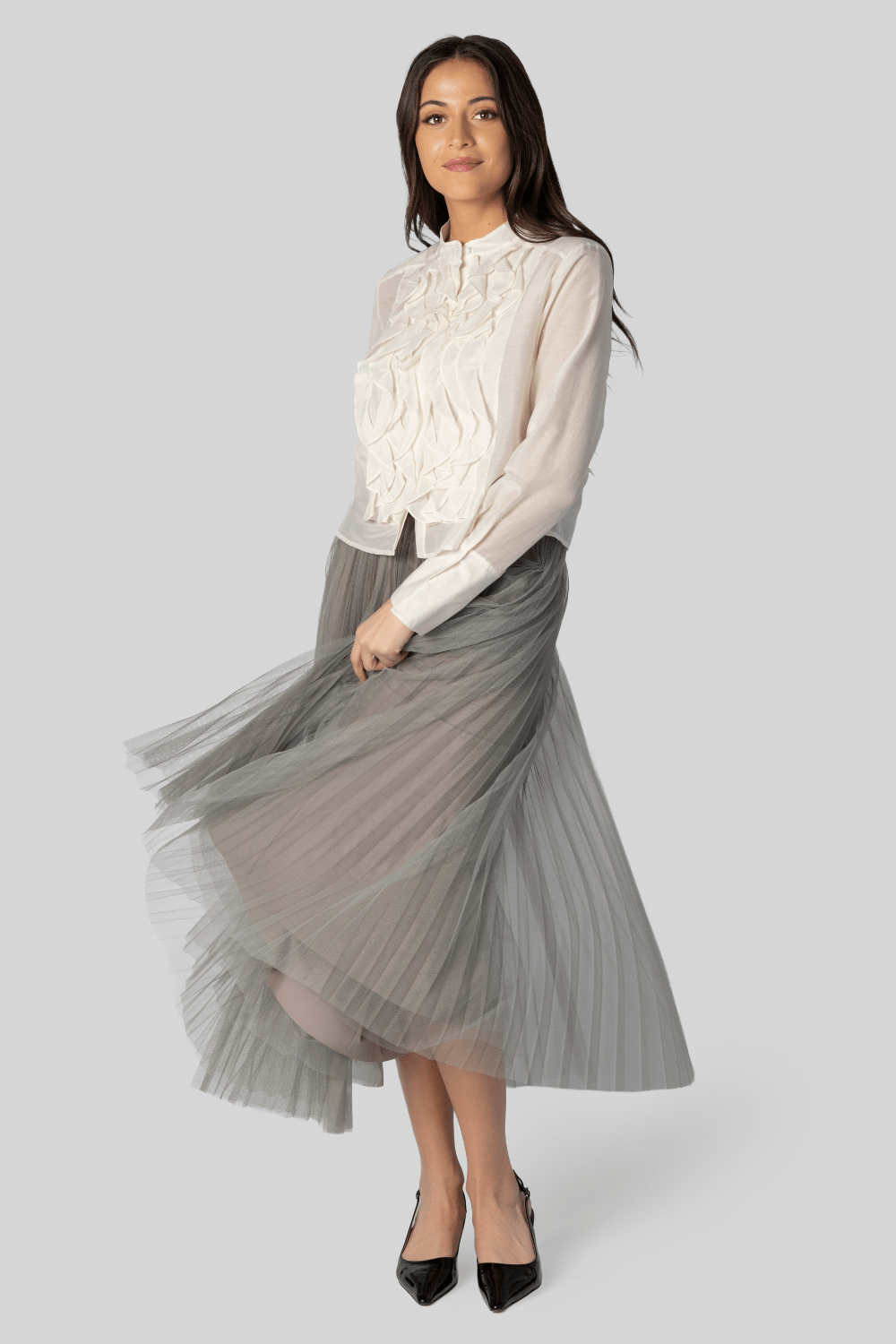 Patti White Ruffle Blouse - TWP