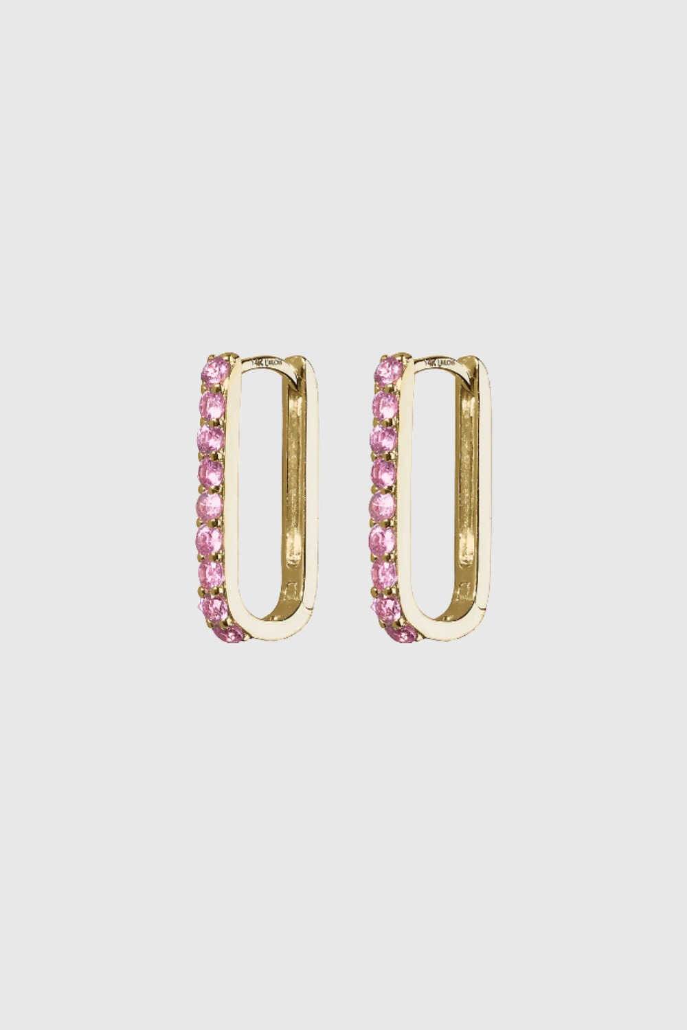 Pink Sapphire Small Paperclip Hoop Earrings - Lee Jones Collection