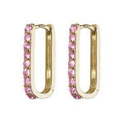 Pink Sapphire Small Paperclip Hoop Earrings - Lee Jones Collection
