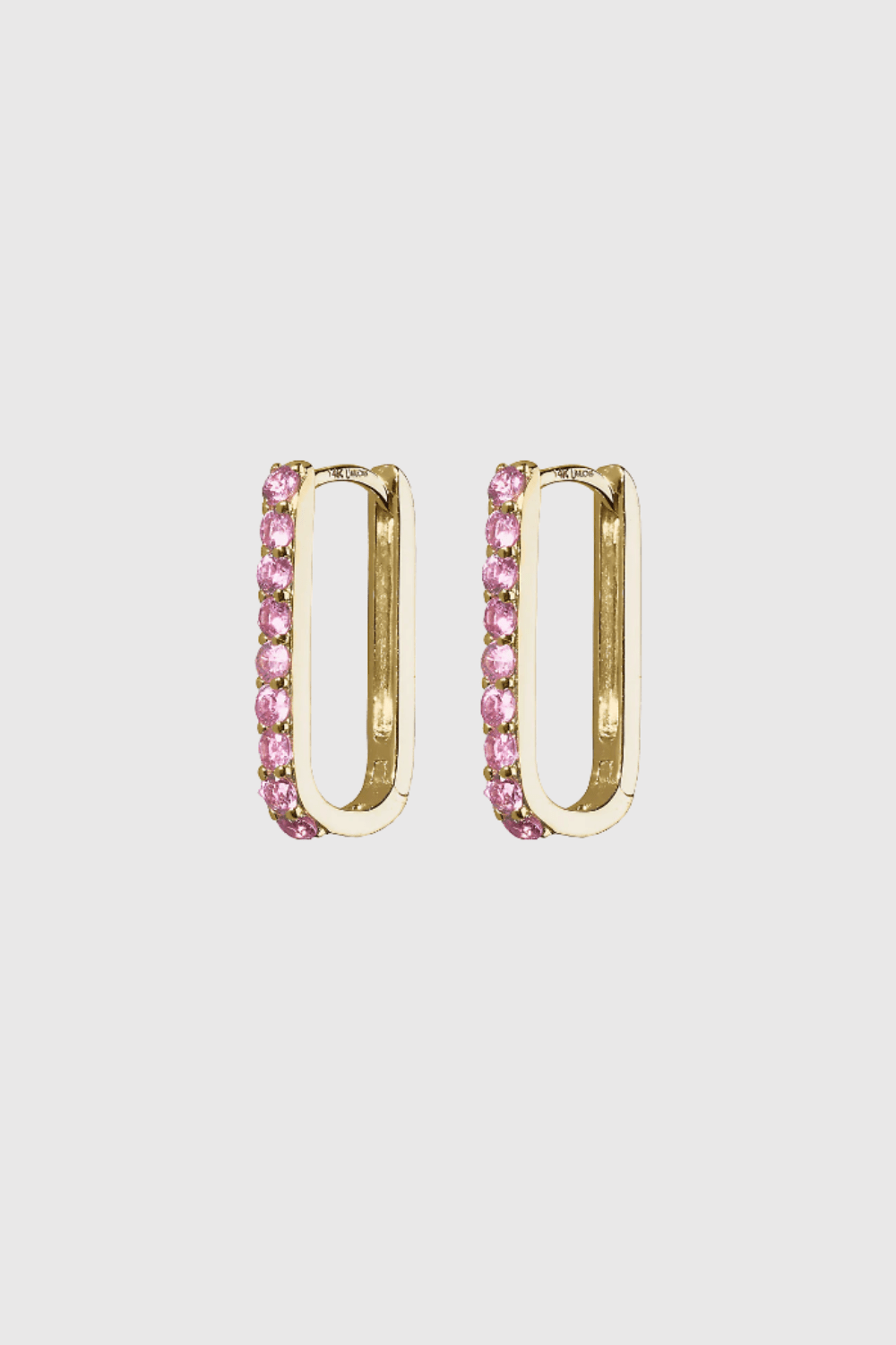 Pink Sapphire Small Paperclip Hoop Earrings - Lee Jones Collection