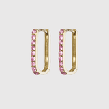 Pink Sapphire Small Paperclip Hoop Earrings - Lee Jones Collection