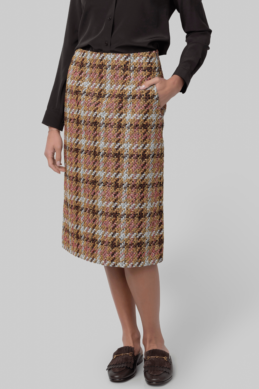 Plaid Pencil Skirt - Odeeh
