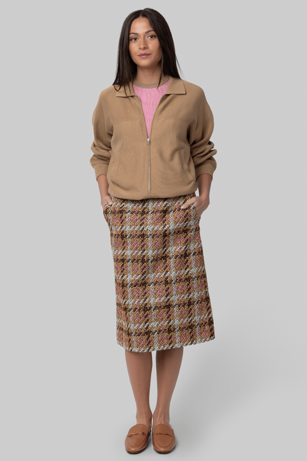 Plaid Pencil Skirt - Odeeh