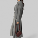 Pleated Gray Midi Skirt - Plan C