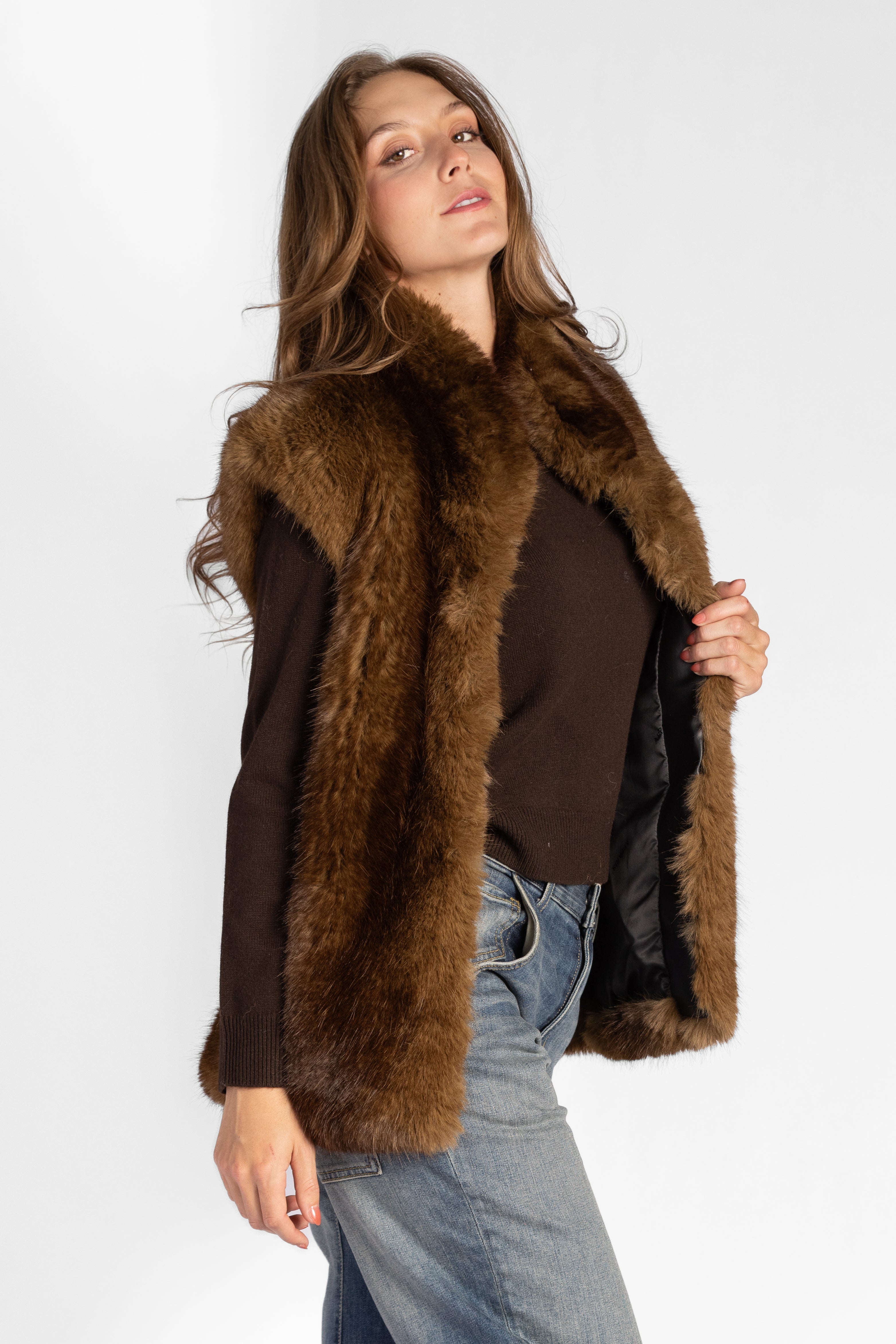 Laila Mink Vest - The Posh Peacock