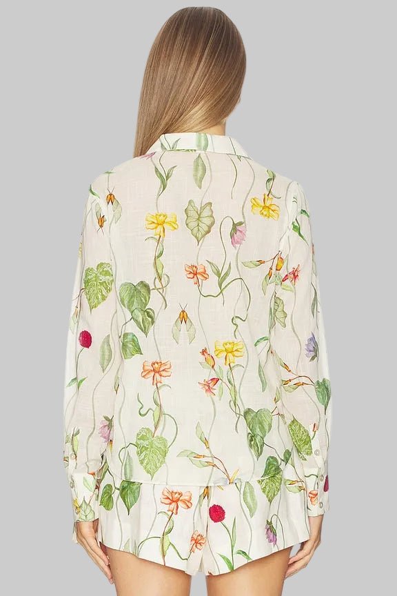 Relaxed Floral Button Down Shirt - Cara Cara