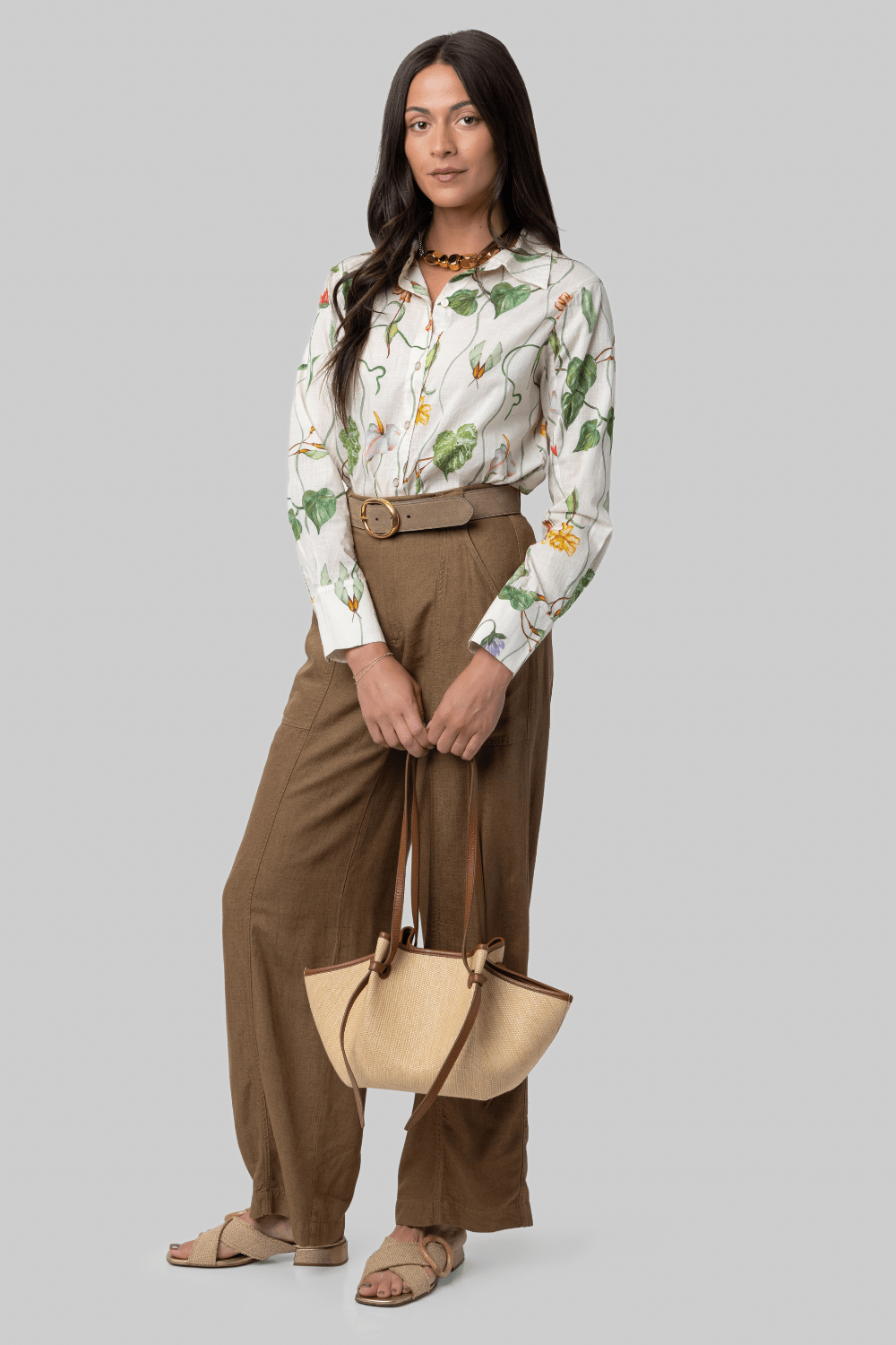 Relaxed Floral Button Down Shirt - Cara Cara