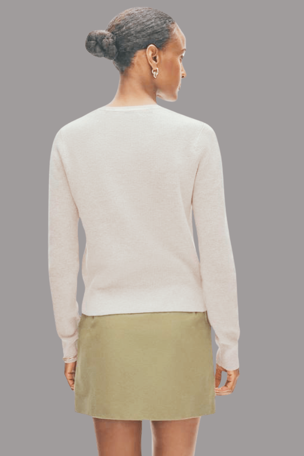 Ribbed Henley - White + Warren