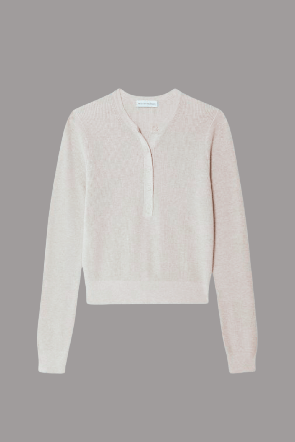 Ribbed Henley - White + Warren