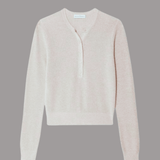 Ribbed Henley - White + Warren