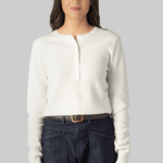 Ribbed Henley - White + Warren