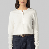 Ribbed Henley - White + Warren