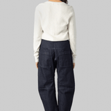 Ribbed Henley - White + Warren