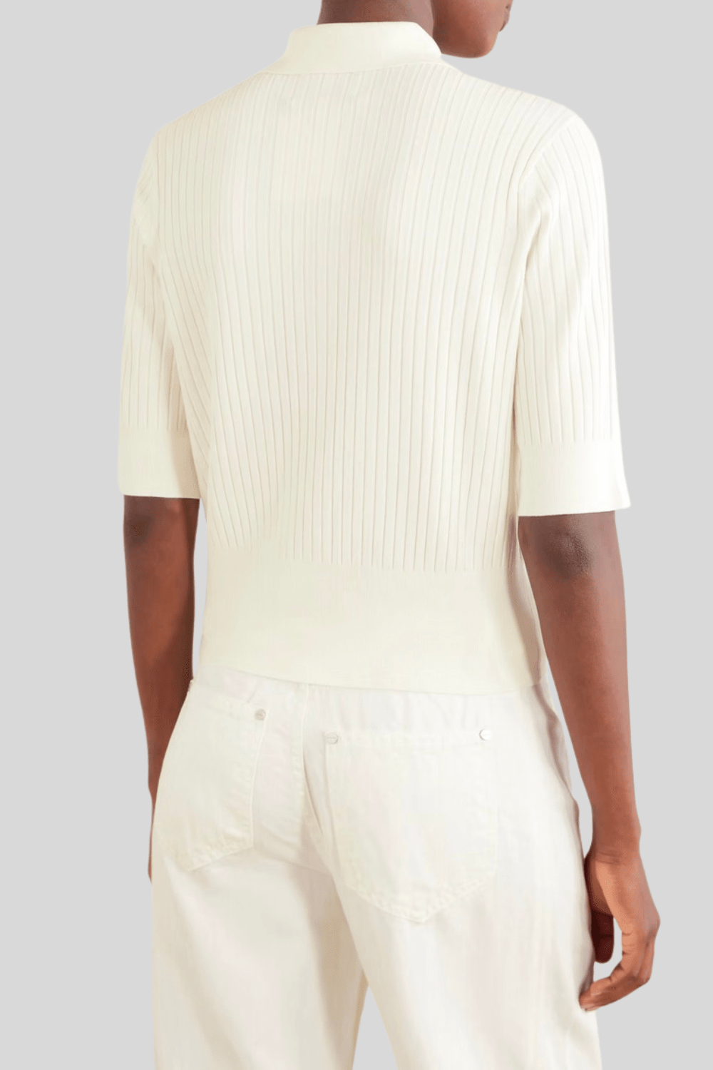 Ribbed Short Sleeve Knit Top - TWP