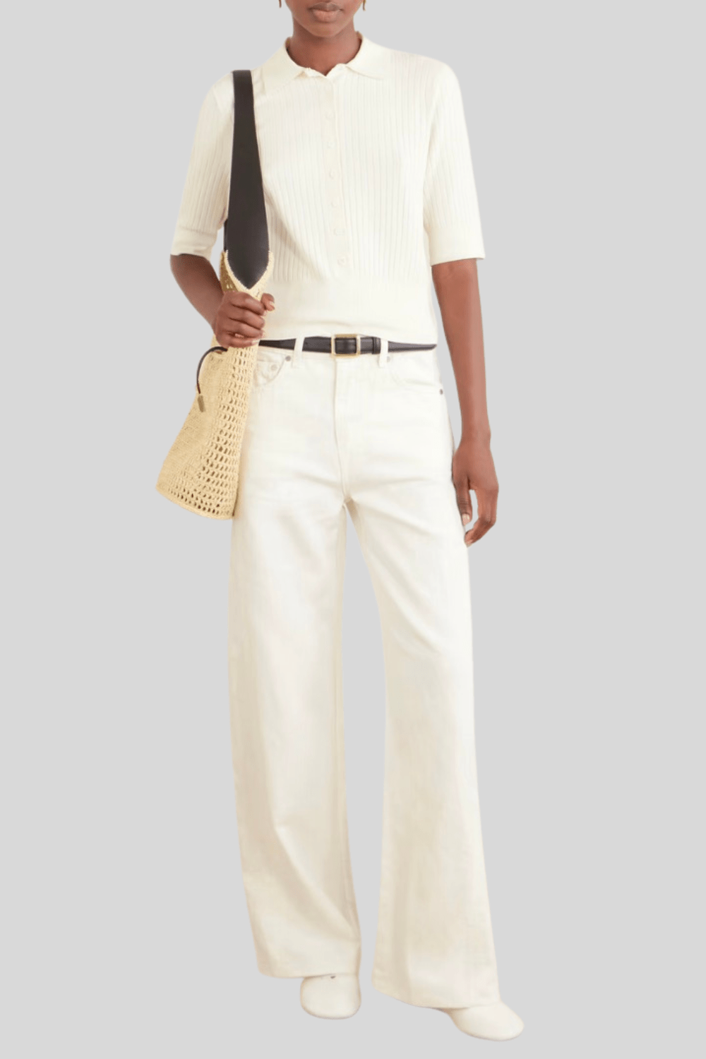 Ribbed Short Sleeve Knit Top - TWP