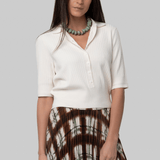 Ribbed Short Sleeve Knit Top - TWP