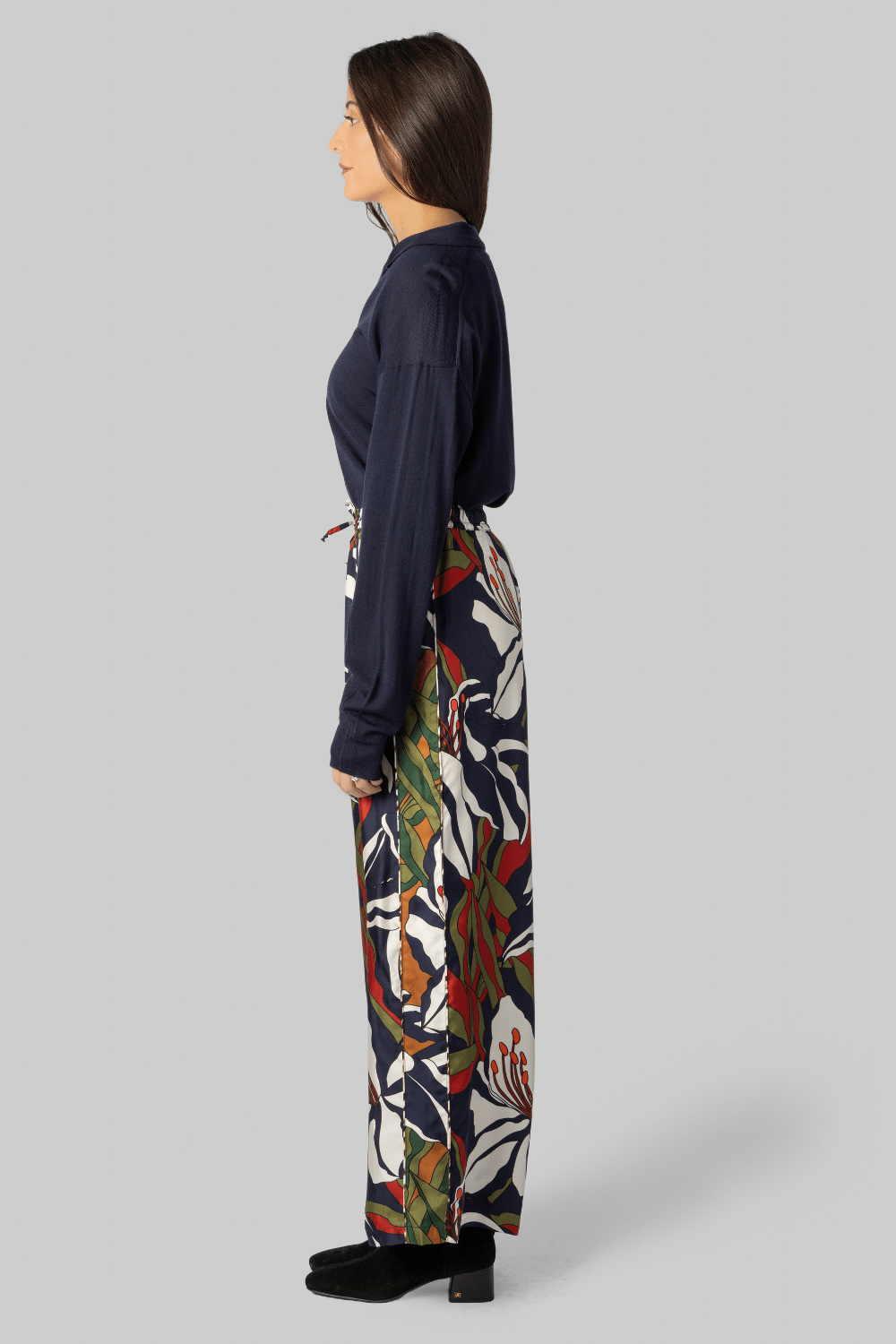 Ring Floral Silk Pants - La Prestic Ouiston