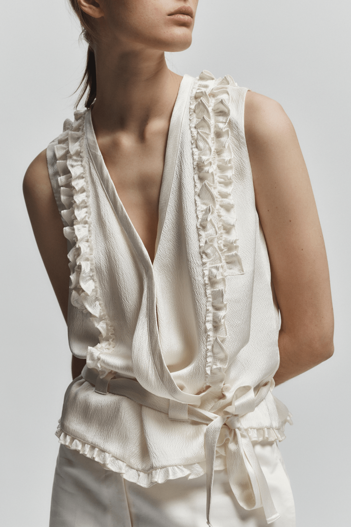 Ryan Silk Wrap Top - Saint Art