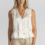 Ryan Silk Wrap Top - Saint Art