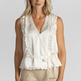 Ryan Silk Wrap Top - Saint Art