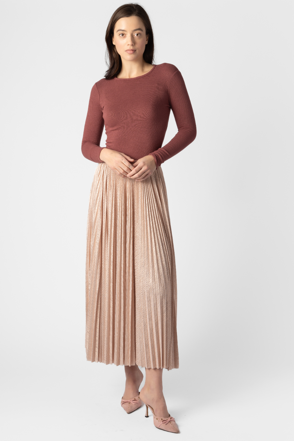 Lamé Long Soleil Skirt - The Posh Peacock