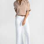 Saige Wide - Leg Crop White Jean - AG